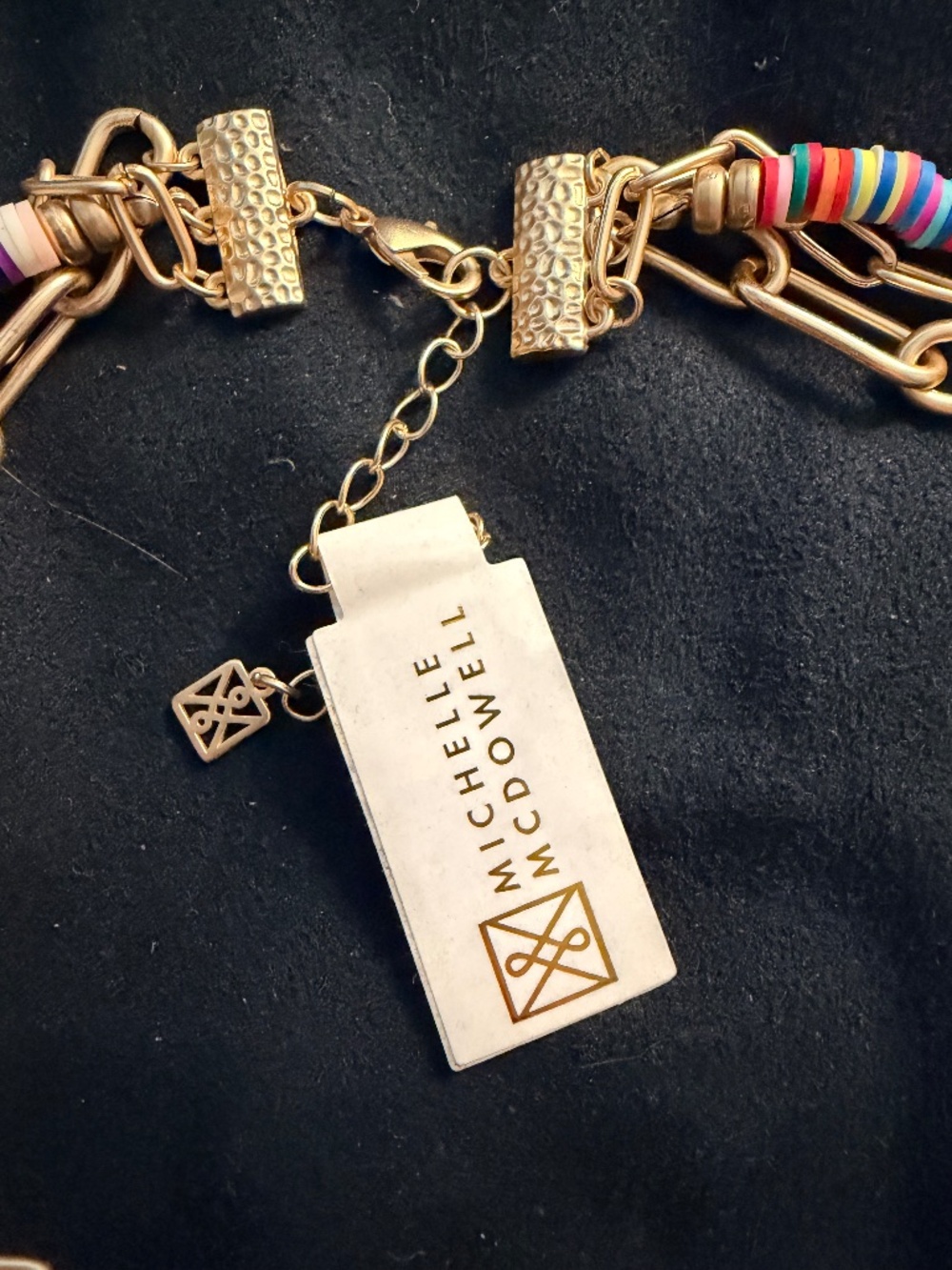 Three strand multicolor and gold necklace NWT - Picture 4 of 4